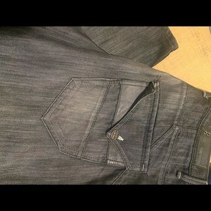 Men's Jordan Craig Black Flap Leather Flap Pocket Cotton Jeans Size 38 x 32